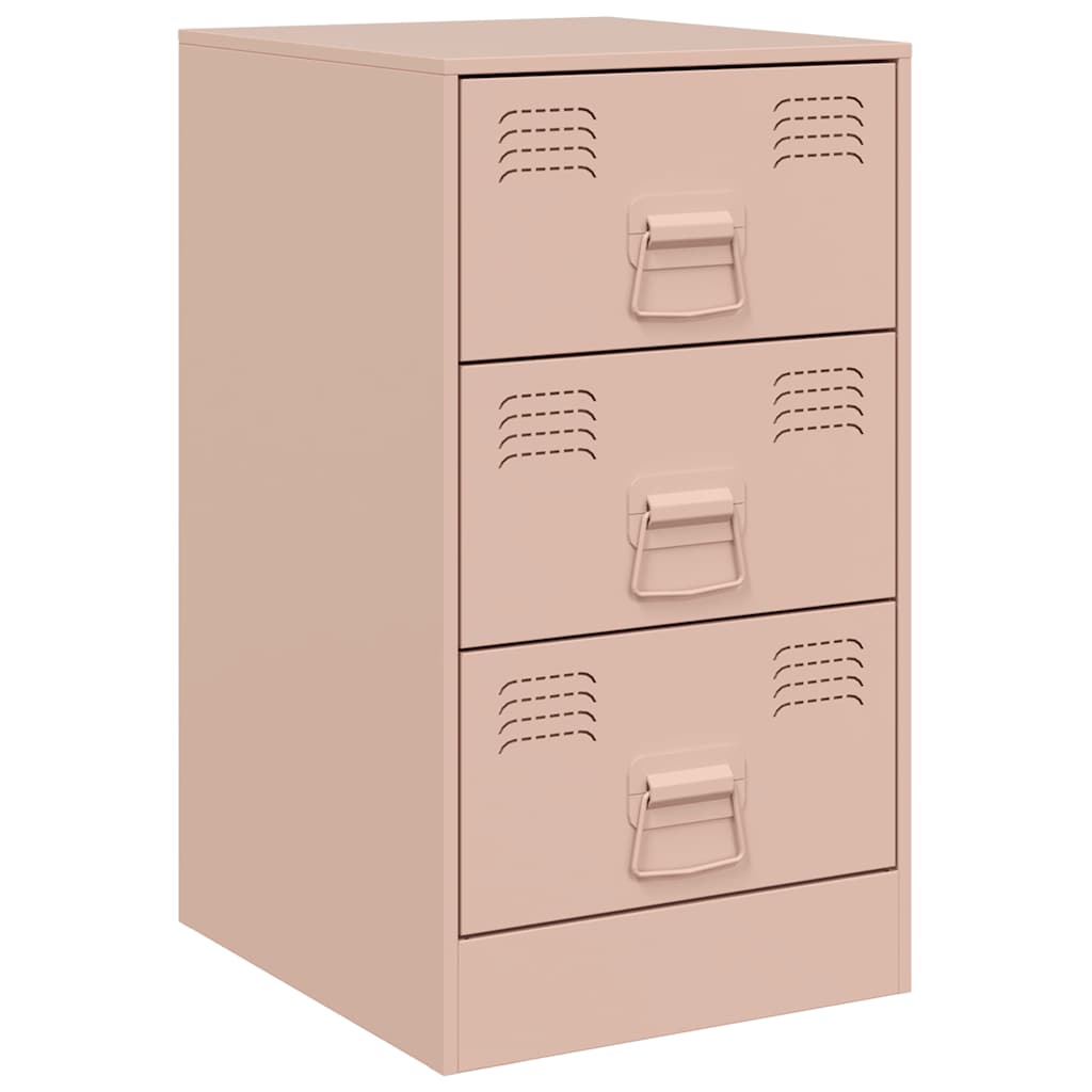 Bedside Cabinets 2 pcs Pink 34,5x39x62 cm Steel