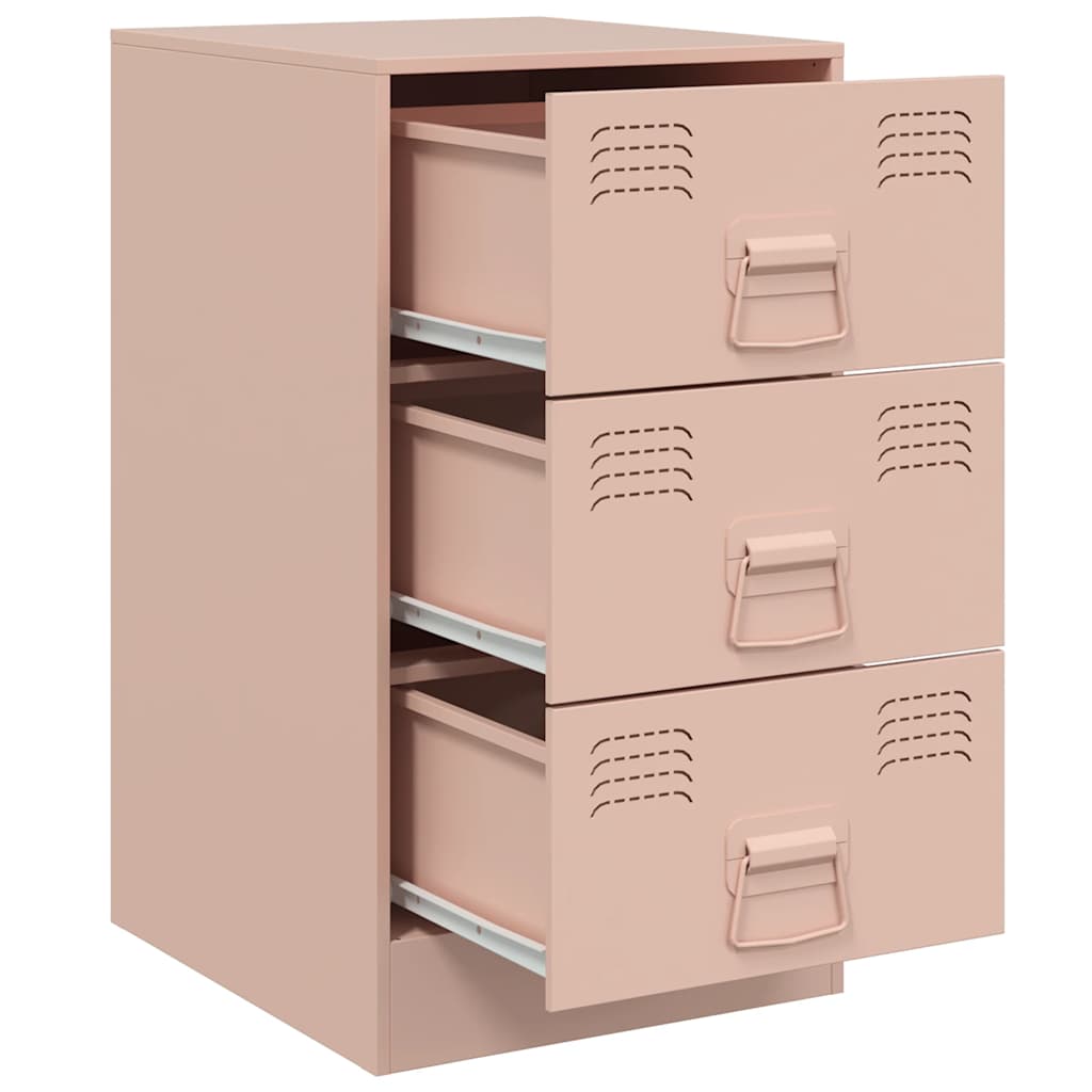 Bedside Cabinets 2 pcs Pink 34,5x39x62 cm Steel