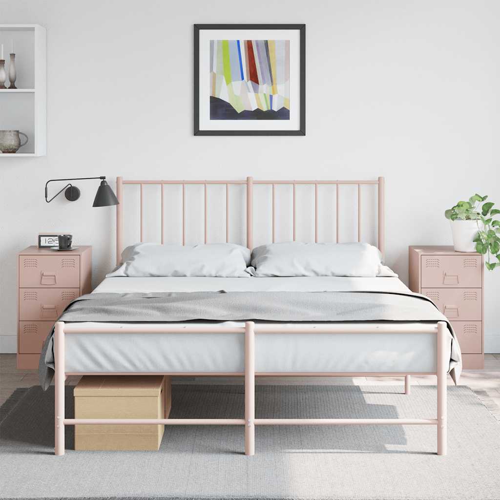 Bedside Cabinets 2 pcs Pink 34,5x39x62 cm Steel
