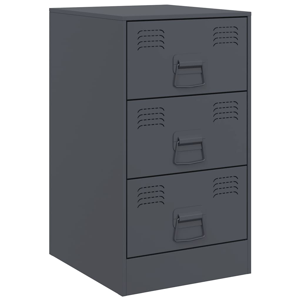 Bedside Cabinets 2 pcs Anthracite 34,5x39x62 cm Steel