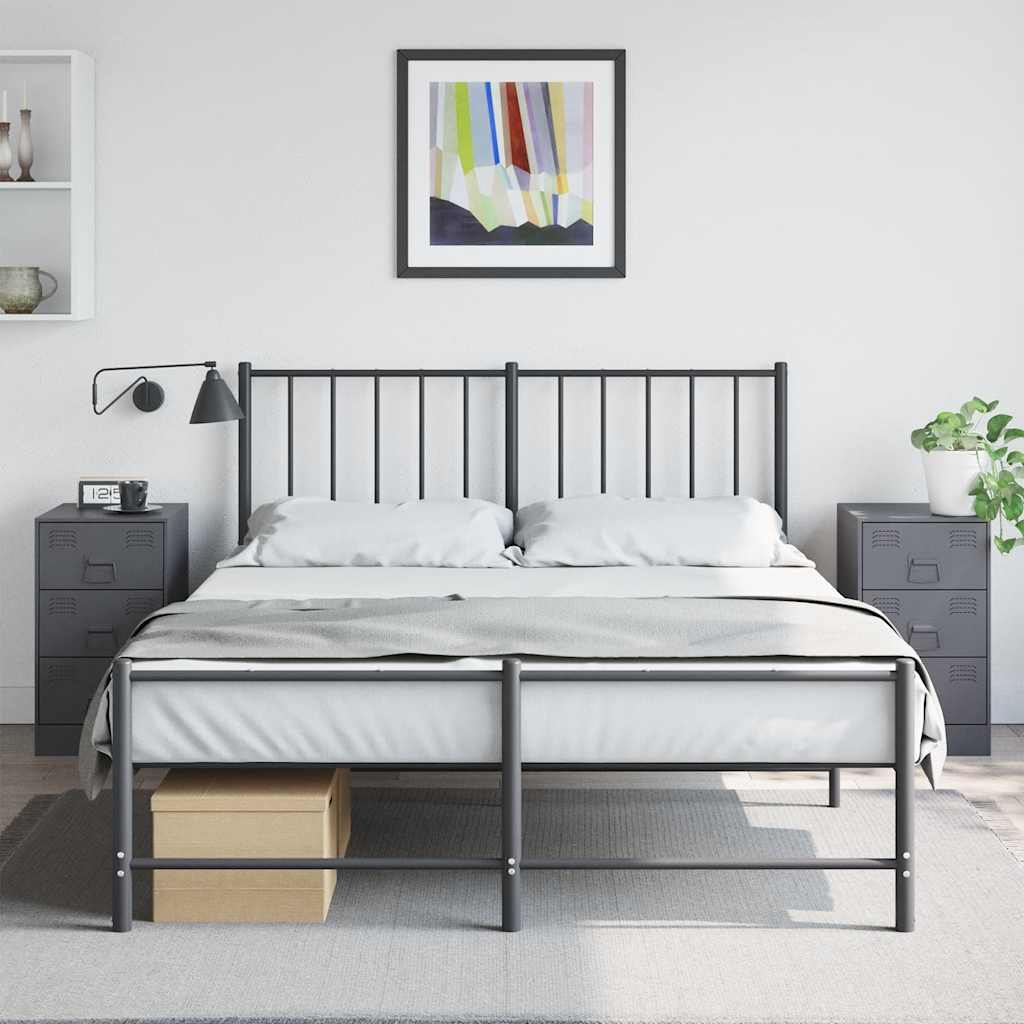 Bedside Cabinets 2 pcs Anthracite 34.5x39x62 cm Steel
