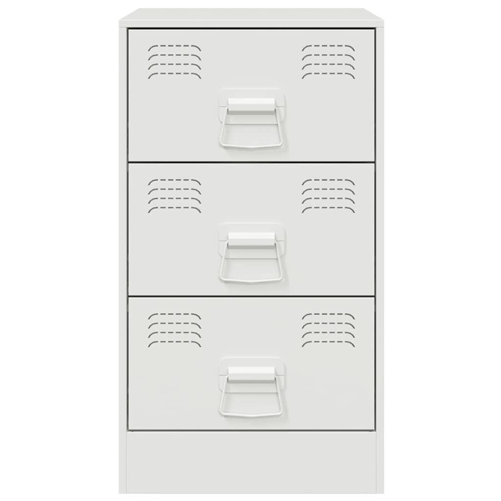 Bedside Cabinets 2 pcs White 34,5x39x62 cm Steel