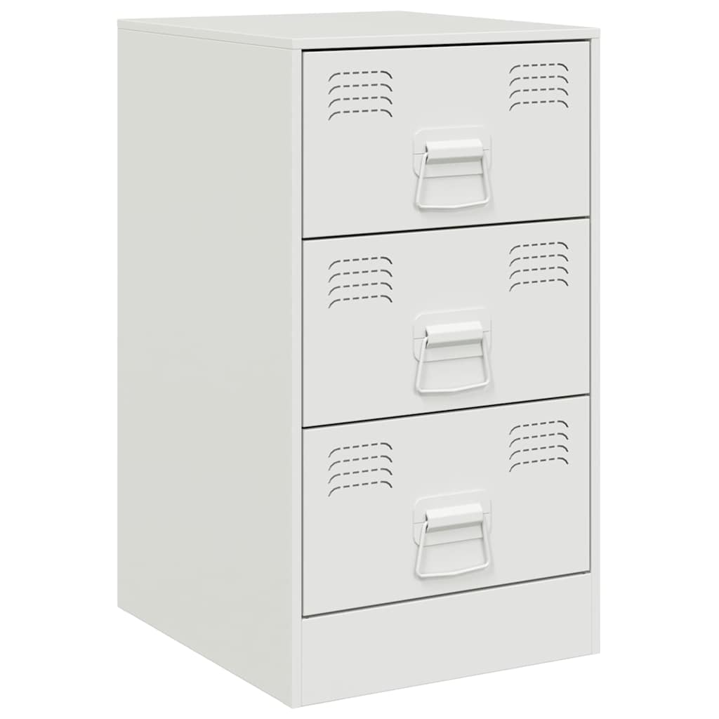 Bedside Cabinets 2 pcs White 34,5x39x62 cm Steel