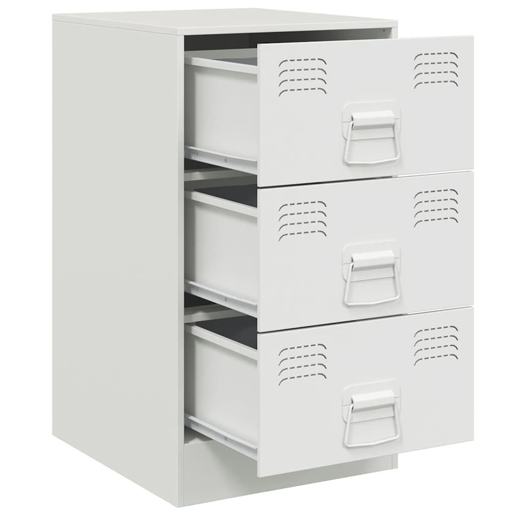 Bedside Cabinets 2 pcs White 34,5x39x62 cm Steel