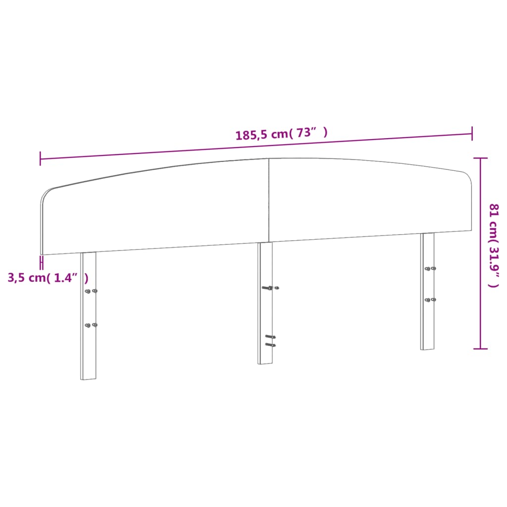 vidaXL Headboard White 180 cm Solid Wood Pine