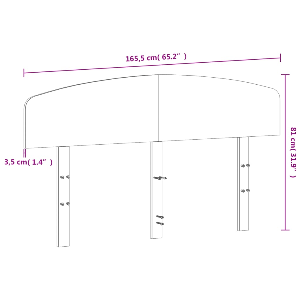 vidaXL Headboard White 160 cm Solid Wood Pine