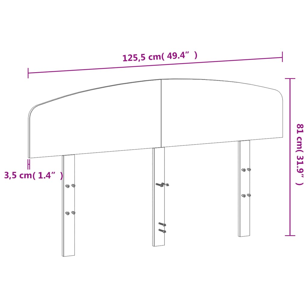 vidaXL Headboard White 120 cm Solid Wood Pine