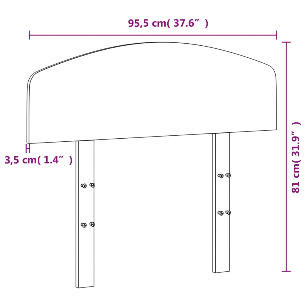 vidaXL Headboard White 90 cm Solid Wood Pine