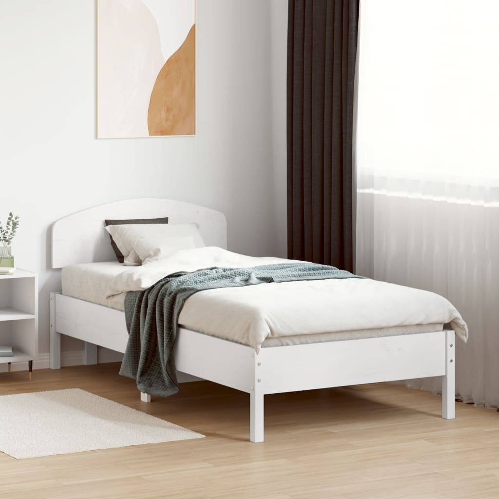 Headboard White 75 cm Solid Wood Pine