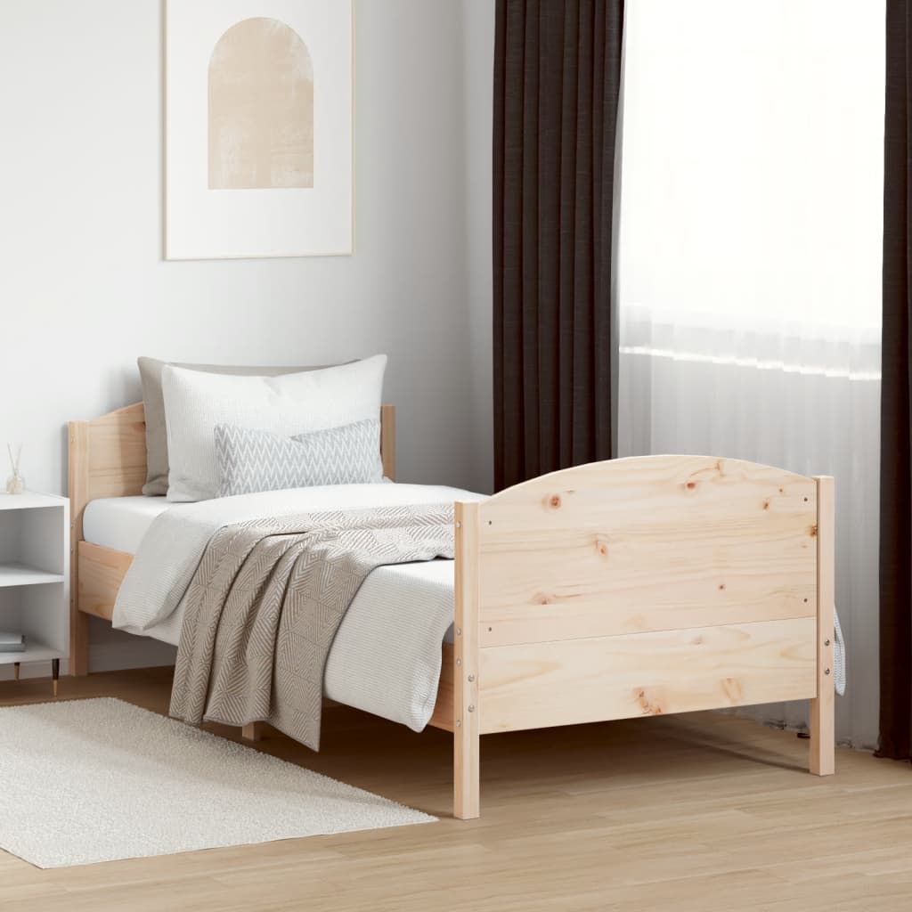 vidaXL Bed Frame without Mattress 100x200 cm Solid Wood Pine