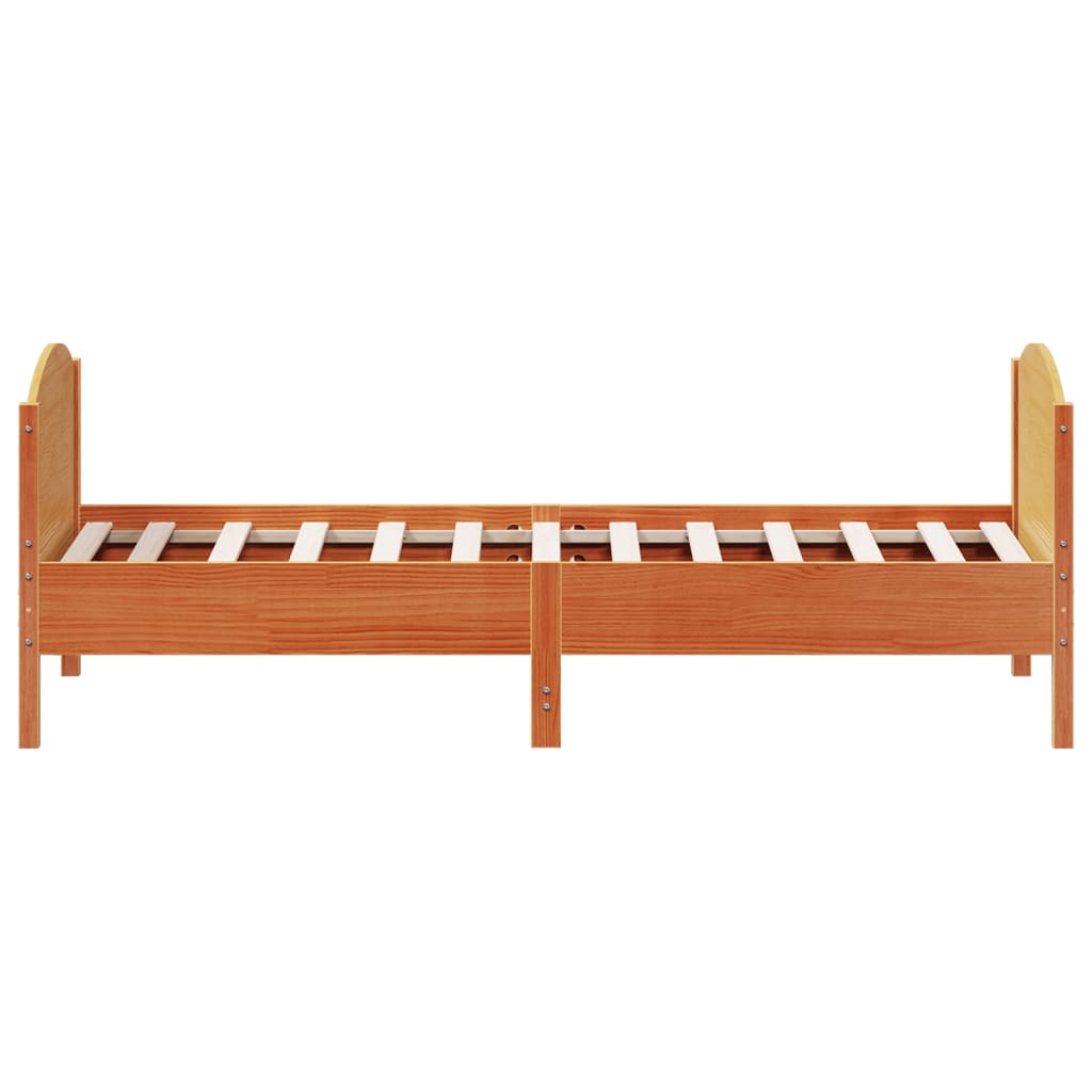 vidaXL Bed Frame without Mattress Wax Brown 100x200 cm Solid Wood Pine