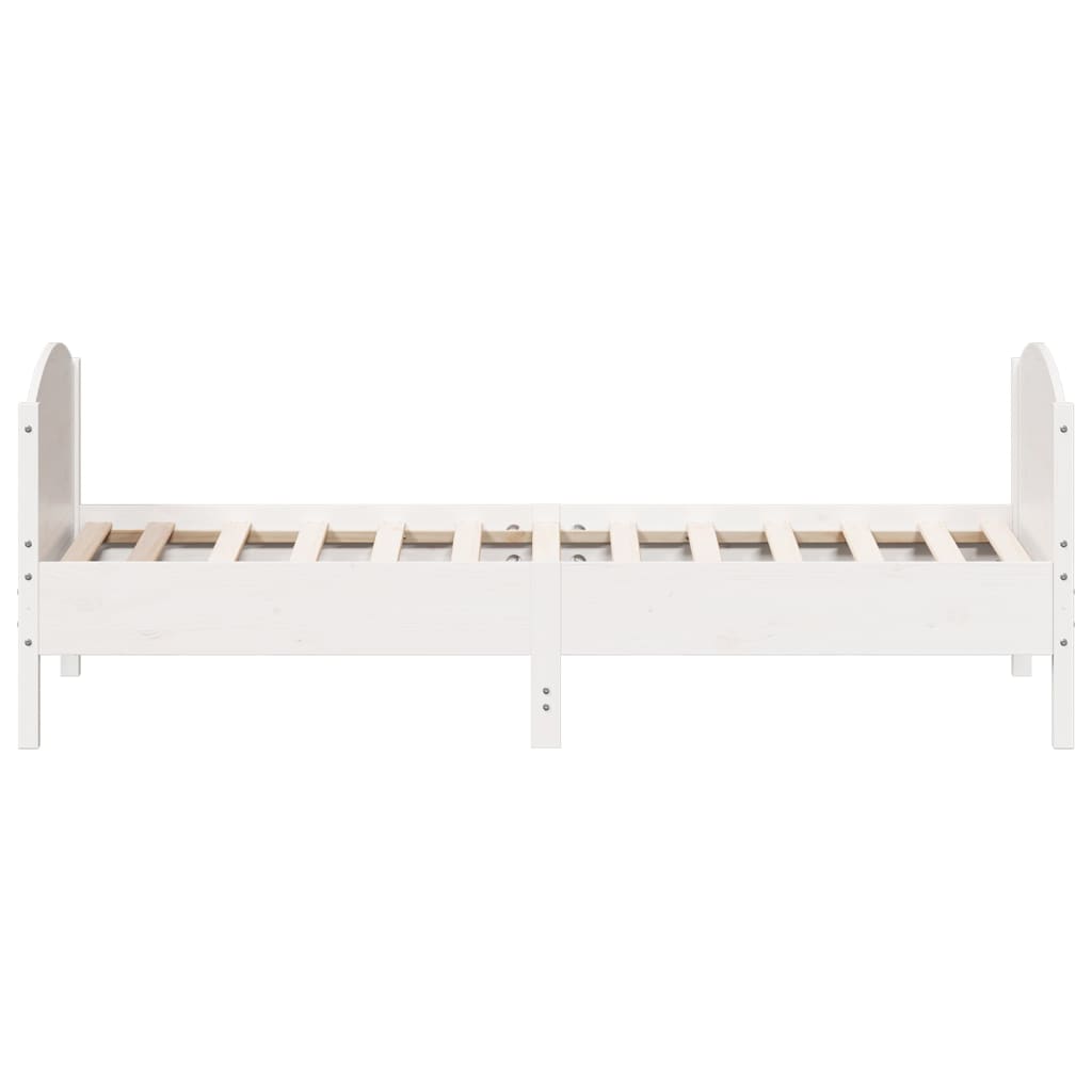 vidaXL Bed Frame without Mattress White 90x200 cm Solid Wood Pine