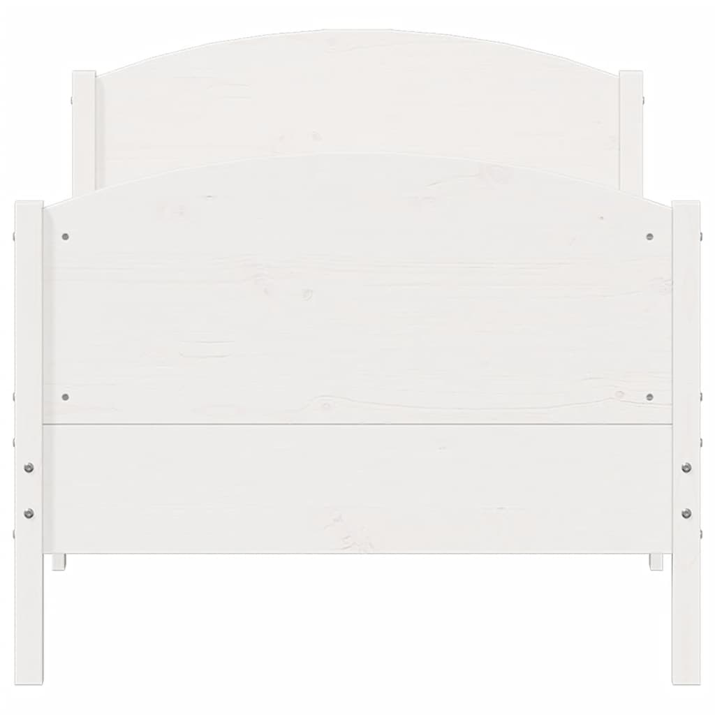 vidaXL Bed Frame without Mattress White 90x190 cm Single Solid Wood Pine