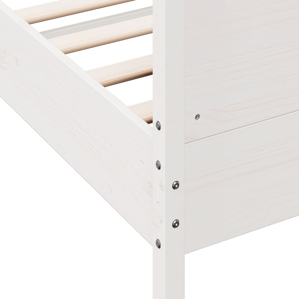 vidaXL Bed Frame without Mattress White 90x190 cm Single Solid Wood Pine