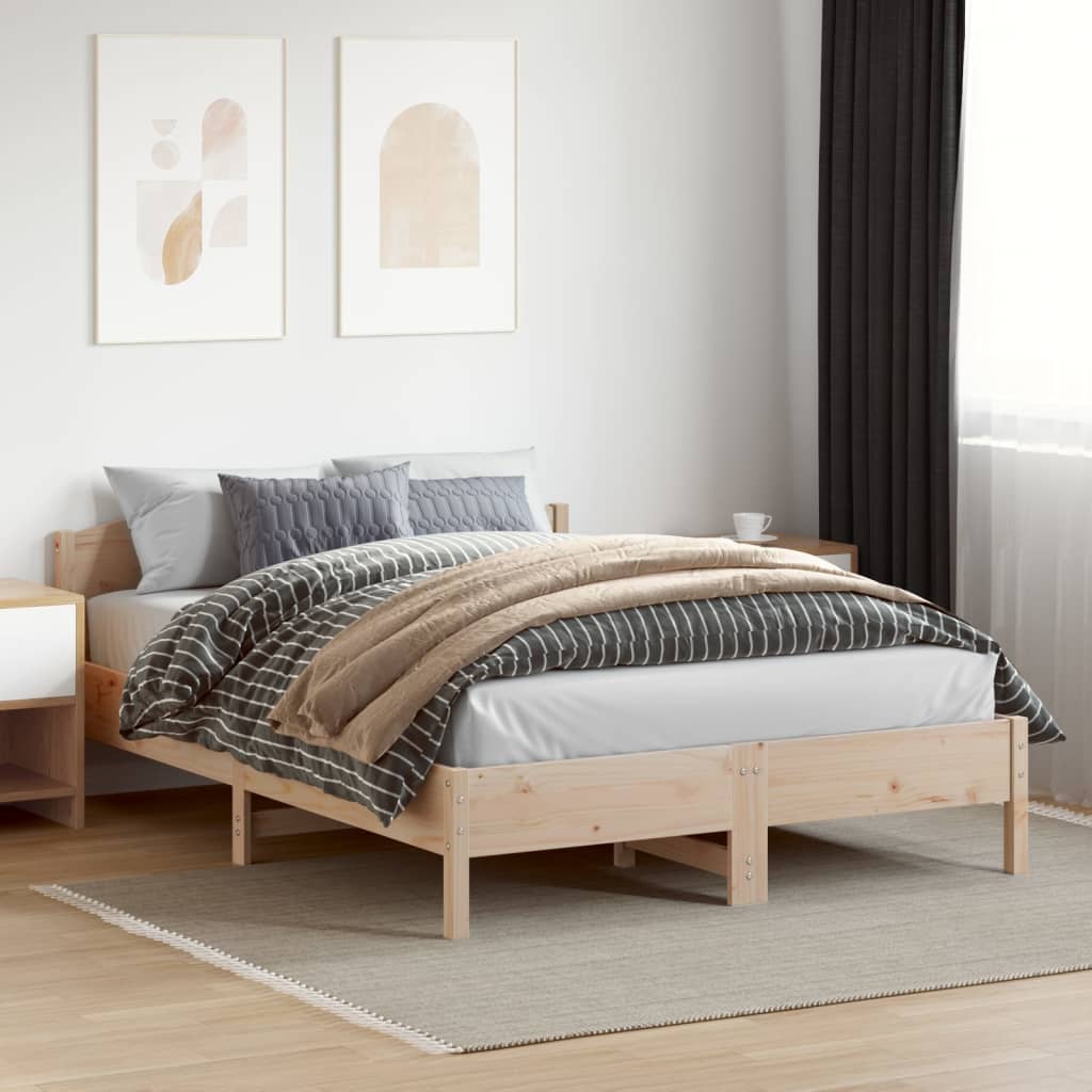 Bed Frame | Natural wood | Solid pine wood | Double | Durable | Bed Frame