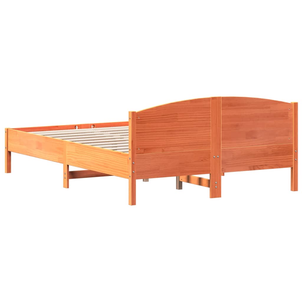 vidaXL Bed Frame without Mattress Wax Brown 120x200 cm Solid Wood Pine