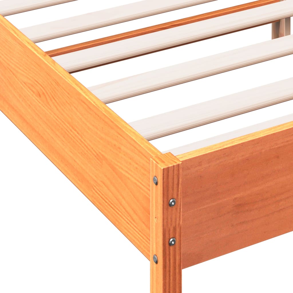 vidaXL Bed Frame without Mattress Wax Brown 120x200 cm Solid Wood Pine