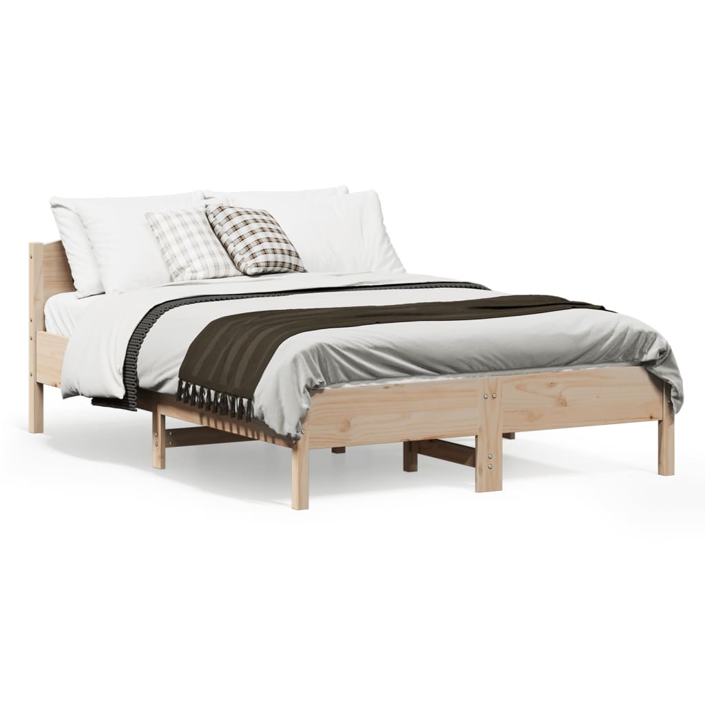 vidaXL Bed Frame without Mattress 120x190 cm Small Double Solid Wood Pine