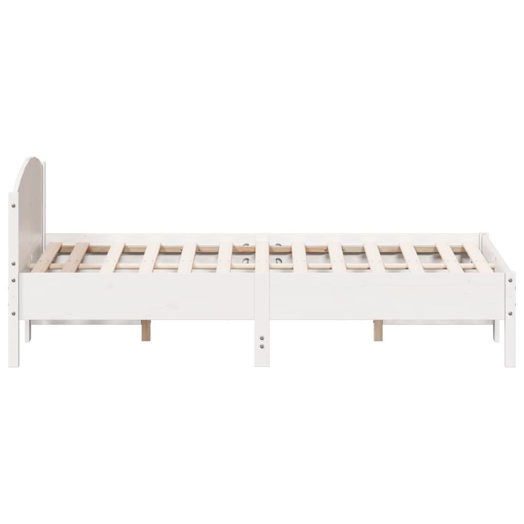 Bed Frame without Mattress White 120x190 cm Small Double Solid Wood Pine