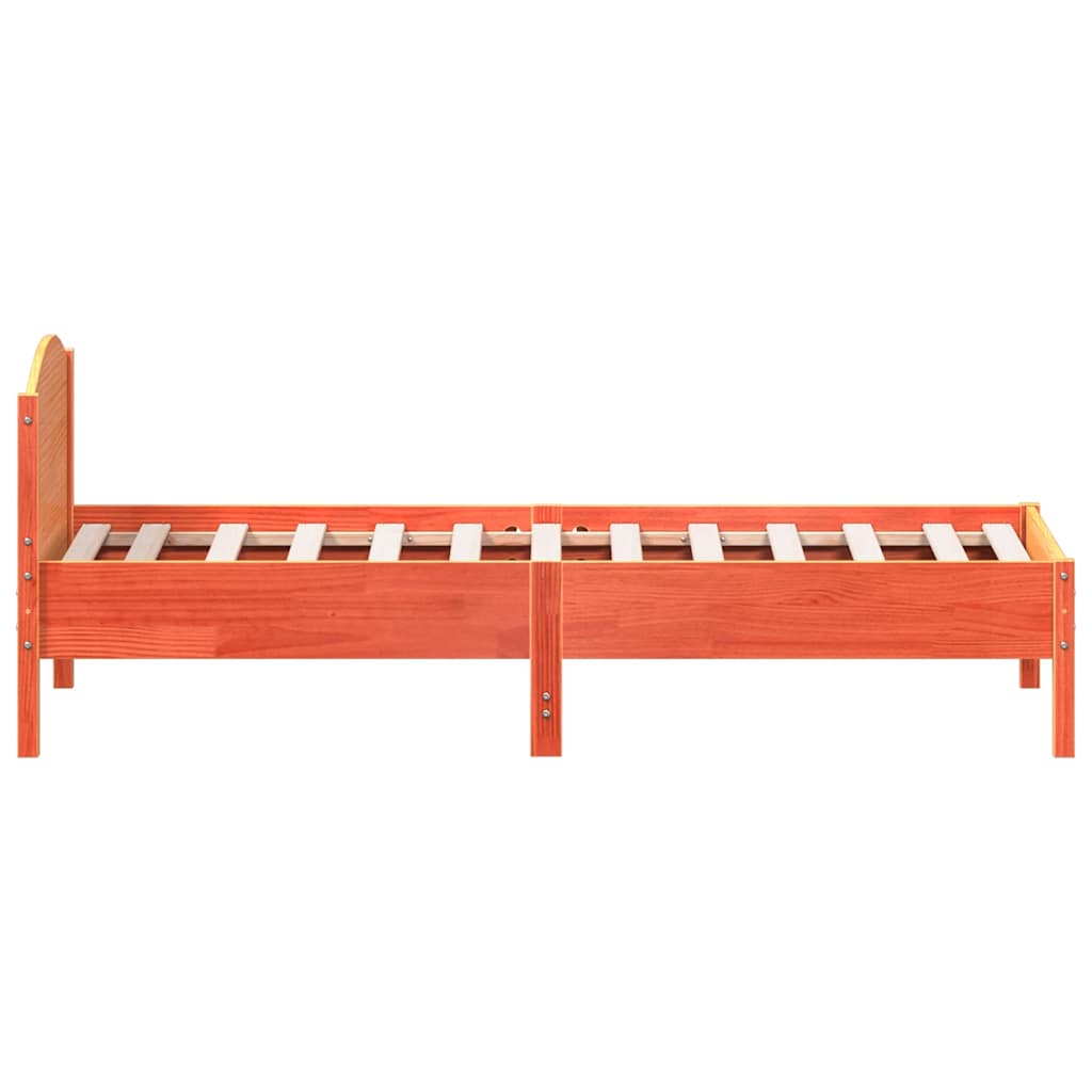 Bed Frame without Mattress Wax Brown 75x190 cm Small Single Solid Wood Pine