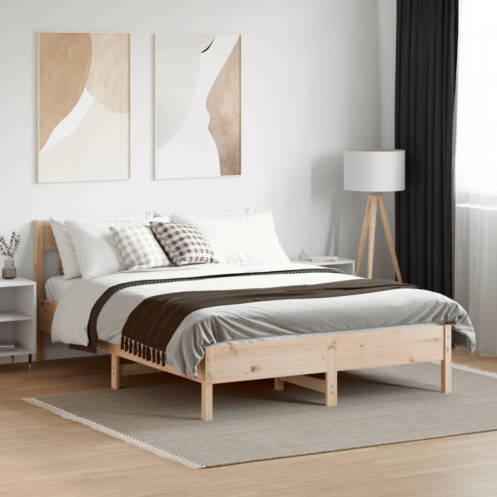 vidaXL Bed Frame without Mattress 140x200 cm Solid Wood Pine