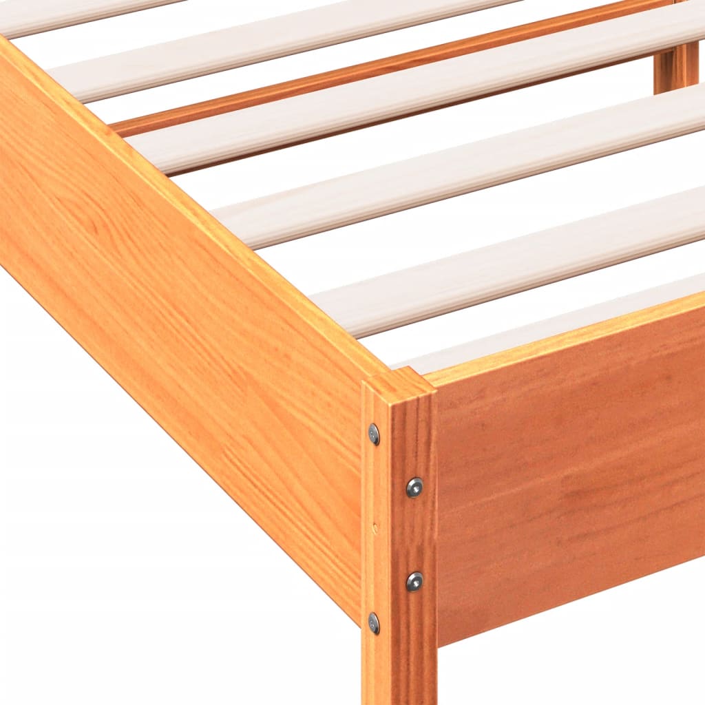 Bed Frame without Mattress Wax Brown 120x200 cm Solid Wood Pine