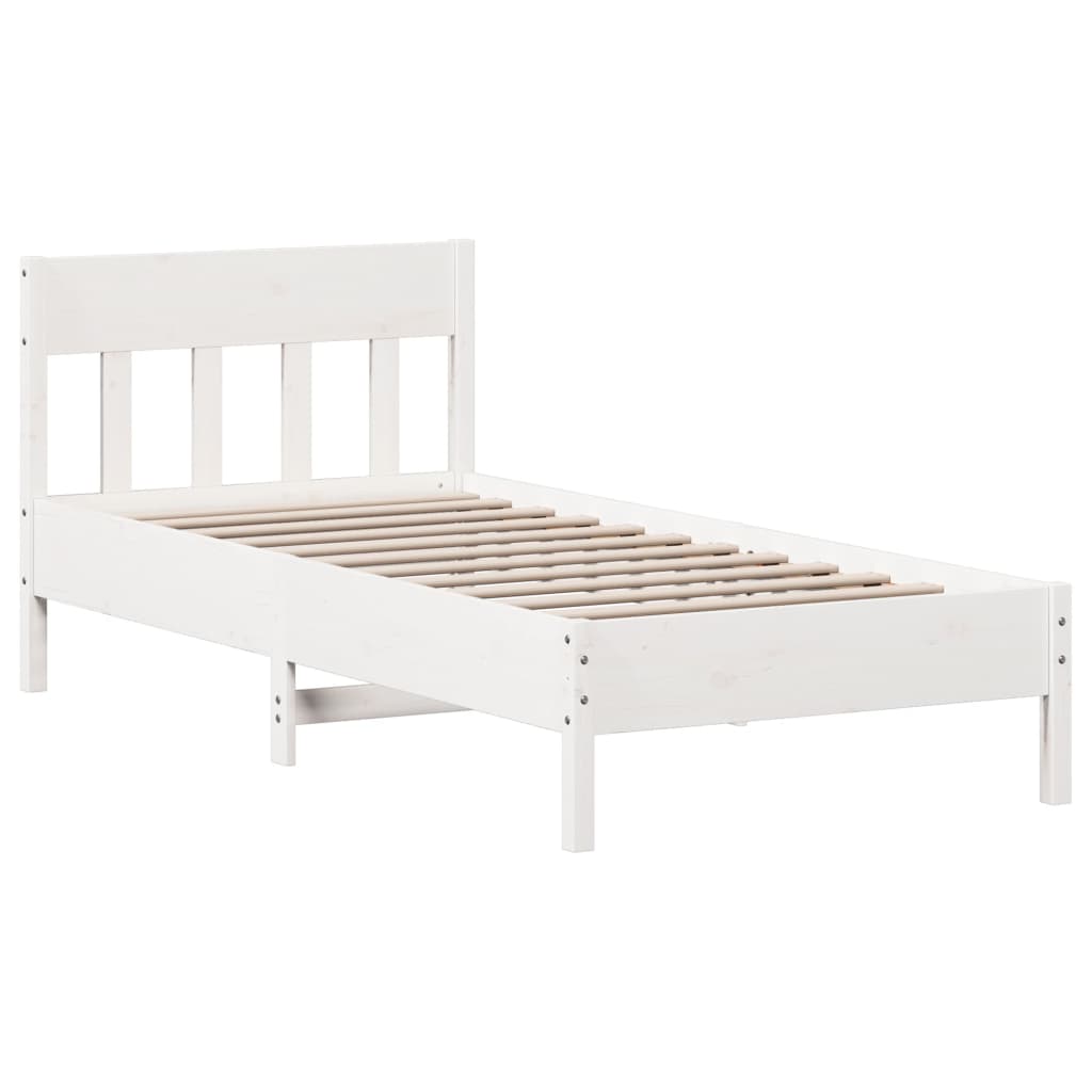 vidaXL Bed Frame without Mattress White 100x200 cm Solid Wood Pine