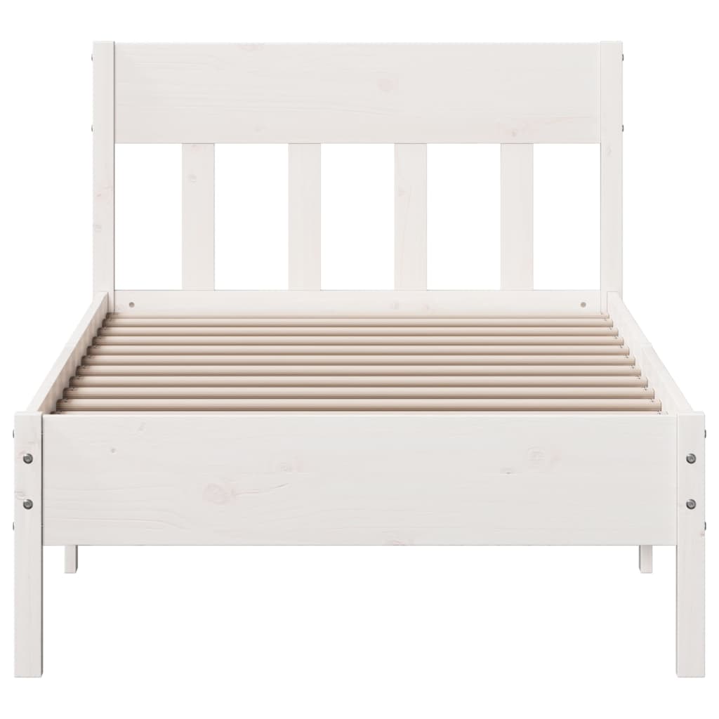 vidaXL Bed Frame without Mattress White 100x200 cm Solid Wood Pine