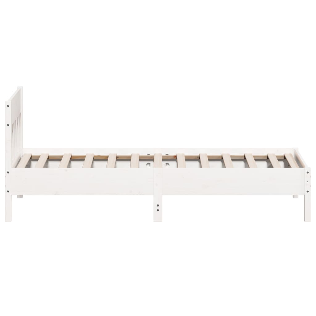 vidaXL Bed Frame without Mattress White 100x200 cm Solid Wood Pine