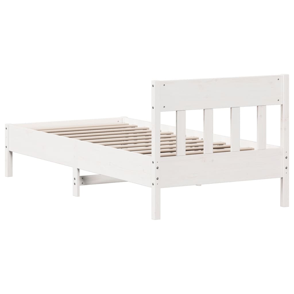 vidaXL Bed Frame without Mattress White 100x200 cm Solid Wood Pine