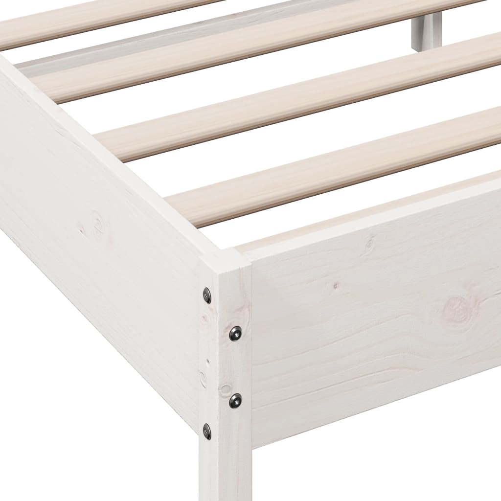 vidaXL Bed Frame without Mattress White 100x200 cm Solid Wood Pine