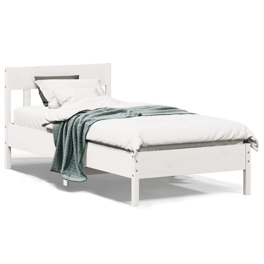 vidaXL Bed Frame without Mattress White 100x200 cm Solid Wood Pine