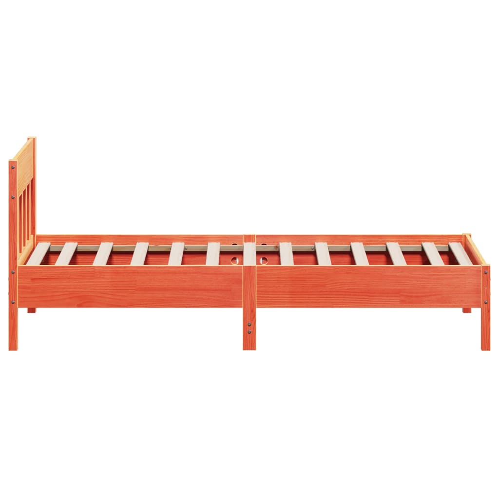 Bed Frame without Mattress Wax Brown 100x200 cm Solid Wood Pine