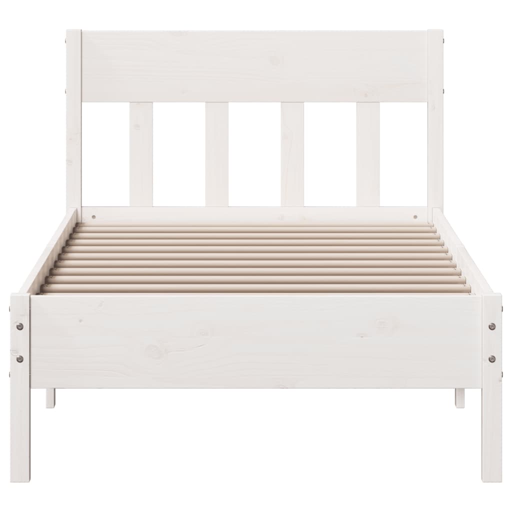 vidaXL Bed Frame without Mattress White 90x200 cm Solid Wood Pine