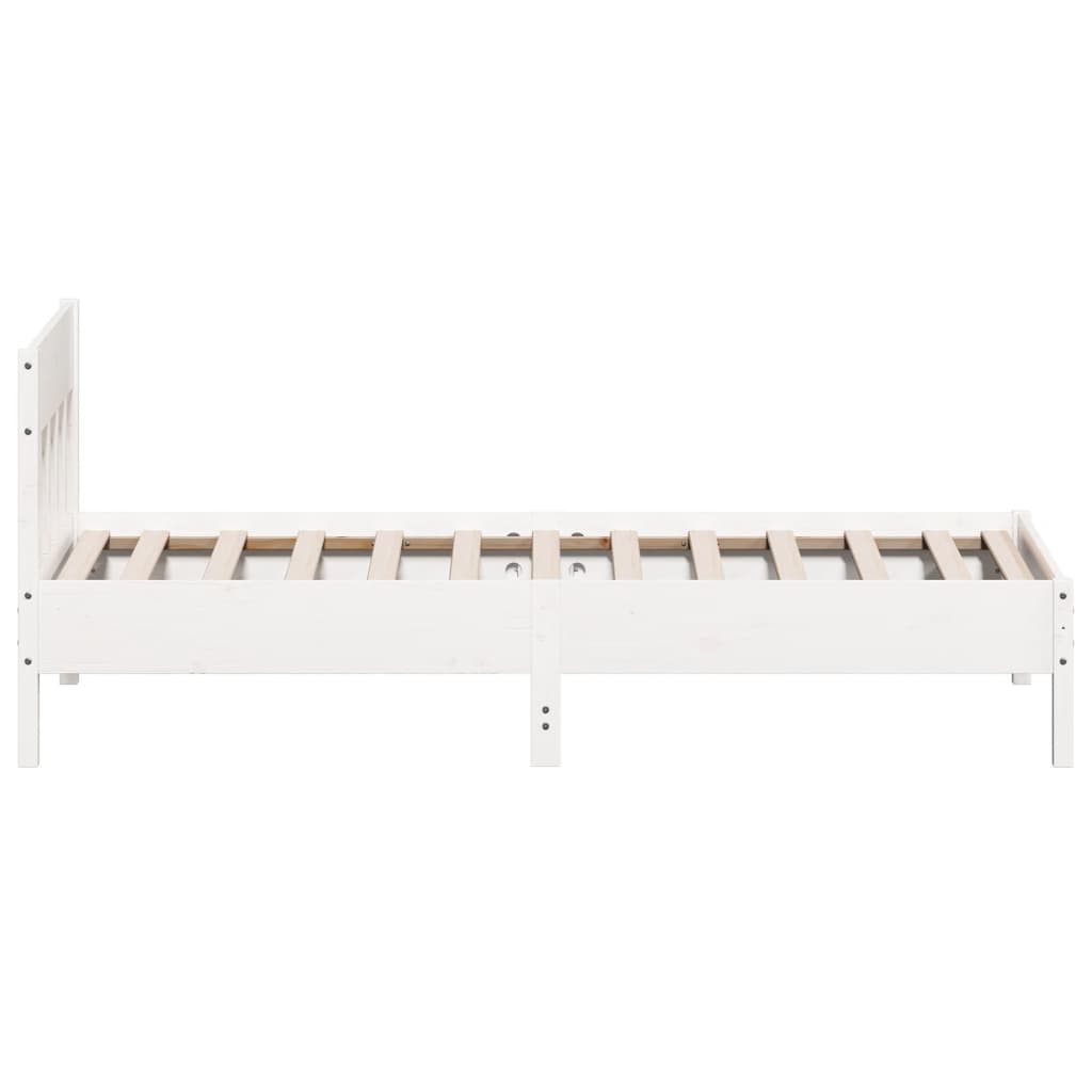 vidaXL Bed Frame without Mattress White 90x200 cm Solid Wood Pine