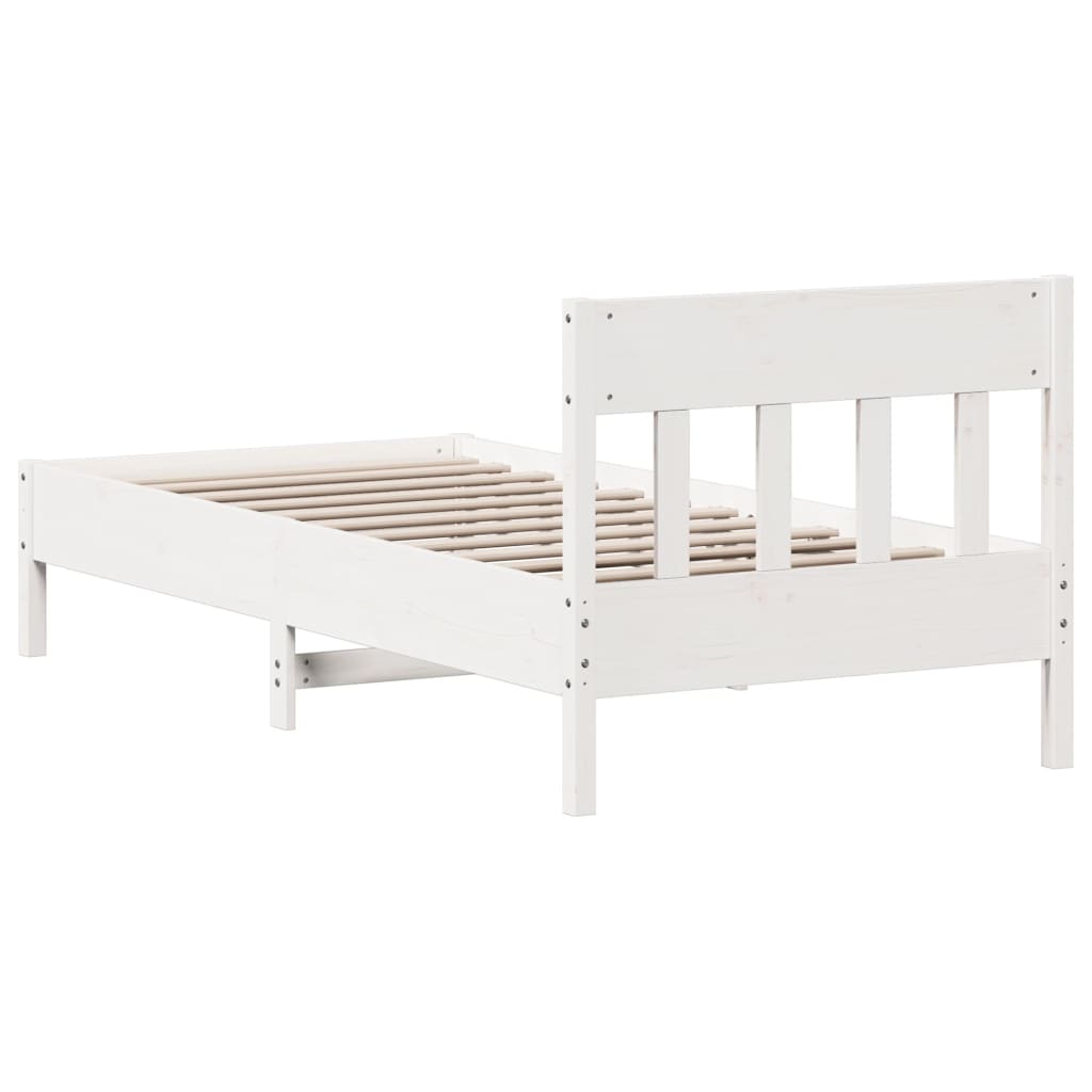 vidaXL Bed Frame without Mattress White 90x200 cm Solid Wood Pine