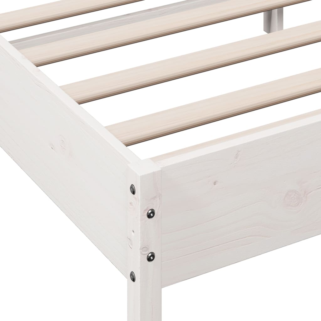 vidaXL Bed Frame without Mattress White 90x200 cm Solid Wood Pine