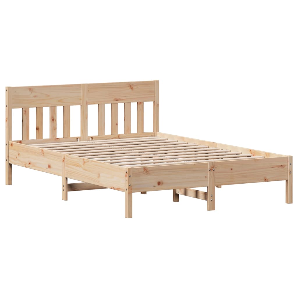 vidaXL Bed Frame without Mattress 135x190 cm Double Solid Wood Pine