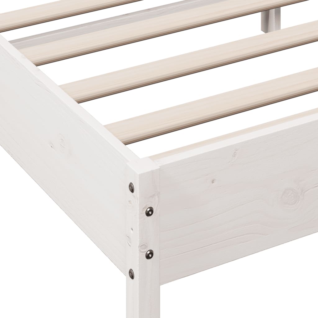 vidaXL Bed Frame without Mattress White 135x190 cm Double Solid Wood Pine