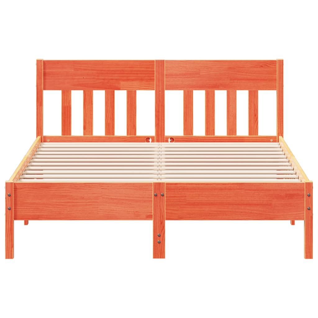 Bed Frame without Mattress Wax Brown 120x190 cm Small Double Solid Wood Pine