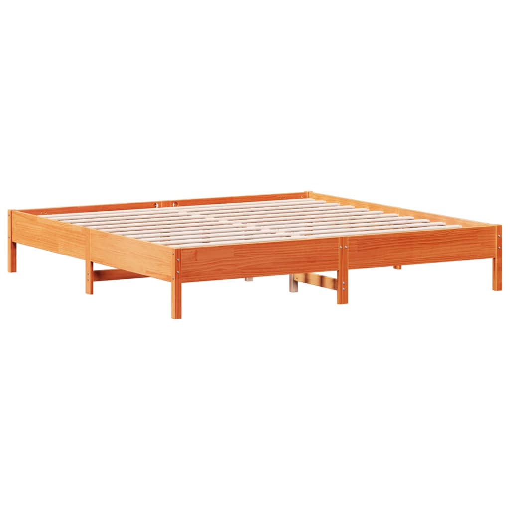 vidaXL Bed Frame without Mattress Wax Brown 200x200 cm Solid Wood Pine