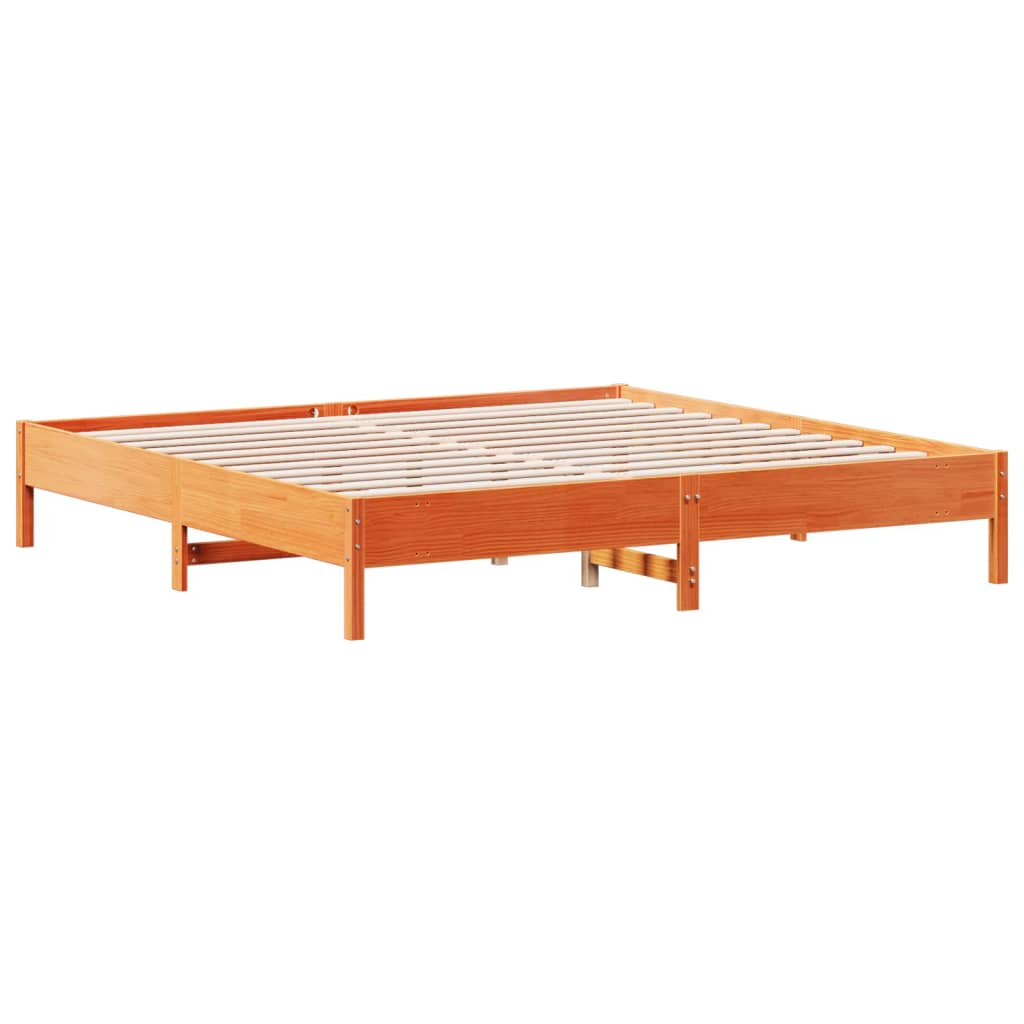 vidaXL Bed Frame without Mattress Wax Brown 200x200 cm Solid Wood Pine