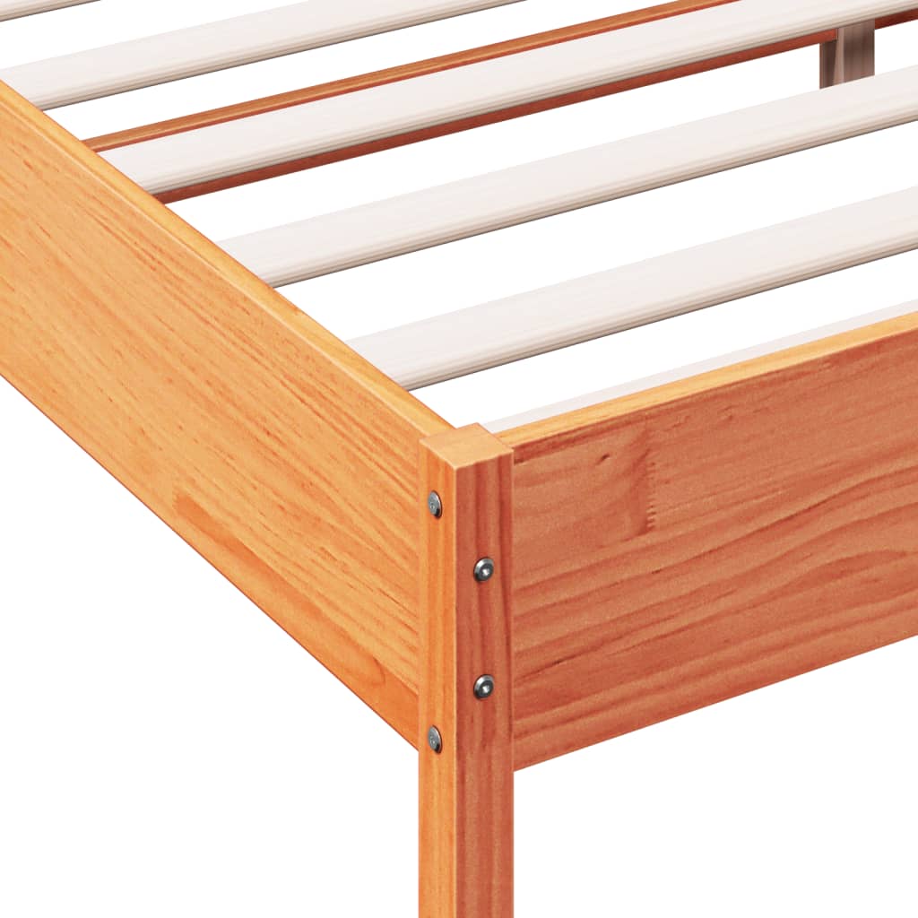 vidaXL Bed Frame without Mattress Wax Brown 200x200 cm Solid Wood Pine