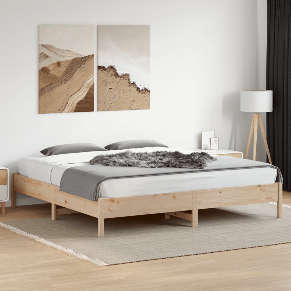 vidaXL Bed Frame without Mattress 180x200 cm Super King Solid Wood Pine