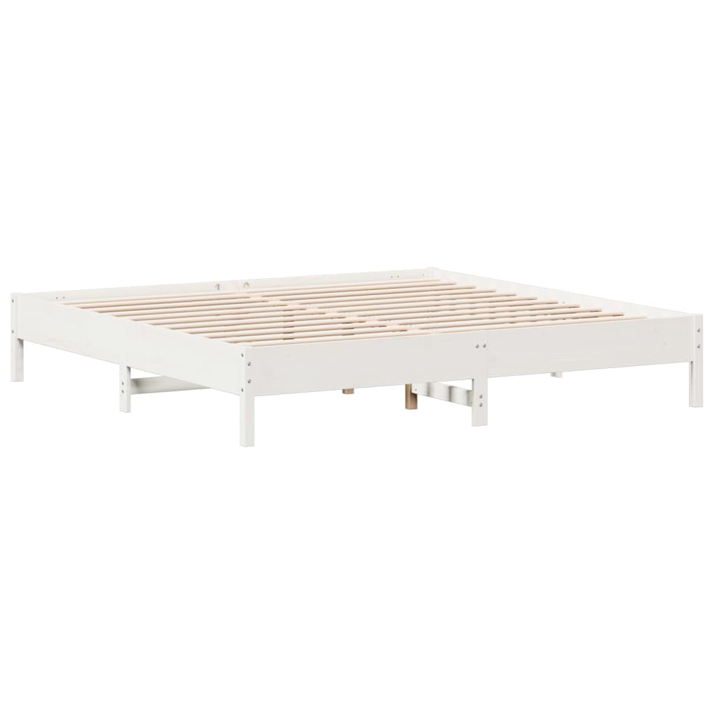 vidaXL Bed Frame without Mattress White 180x200 cm Super King Solid Wood Pine