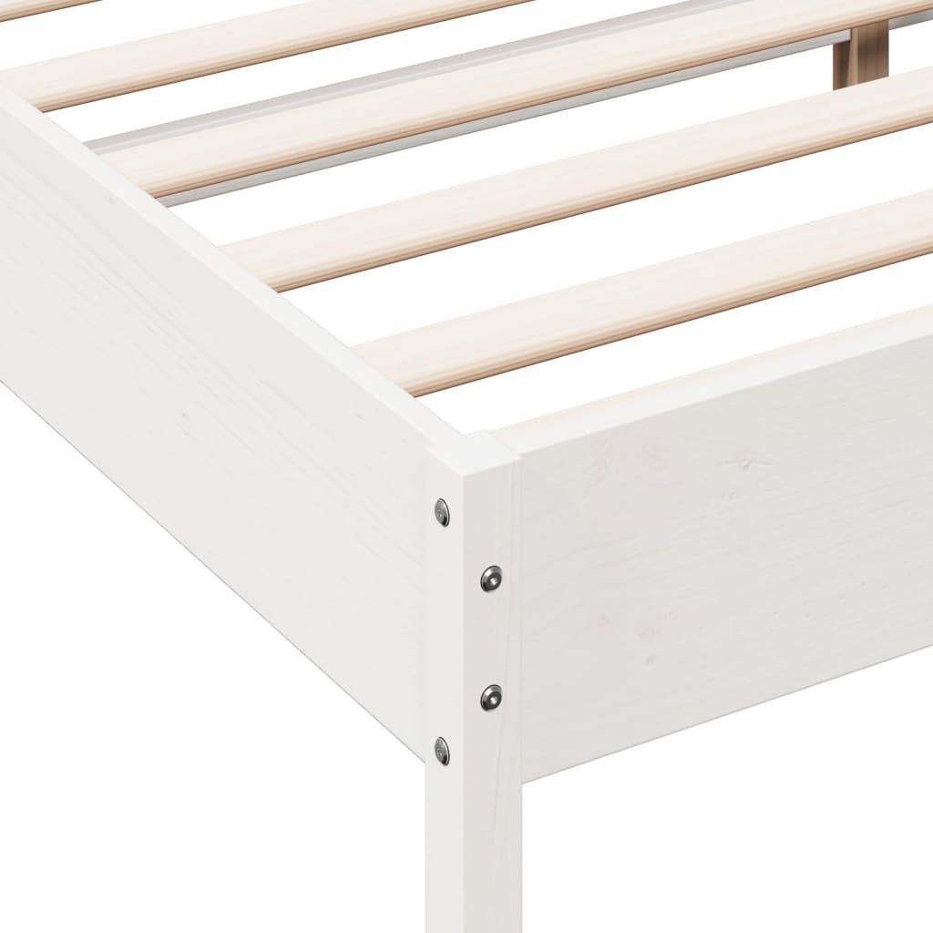 vidaXL Bed Frame without Mattress White 180x200 cm Super King Solid Wood Pine