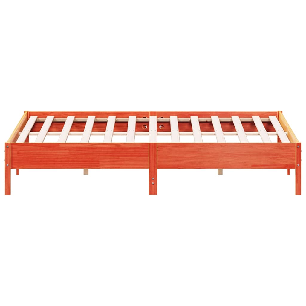 Bed Frame without Mattress Wax Brown 180x200 cm Super King Solid Wood Pine