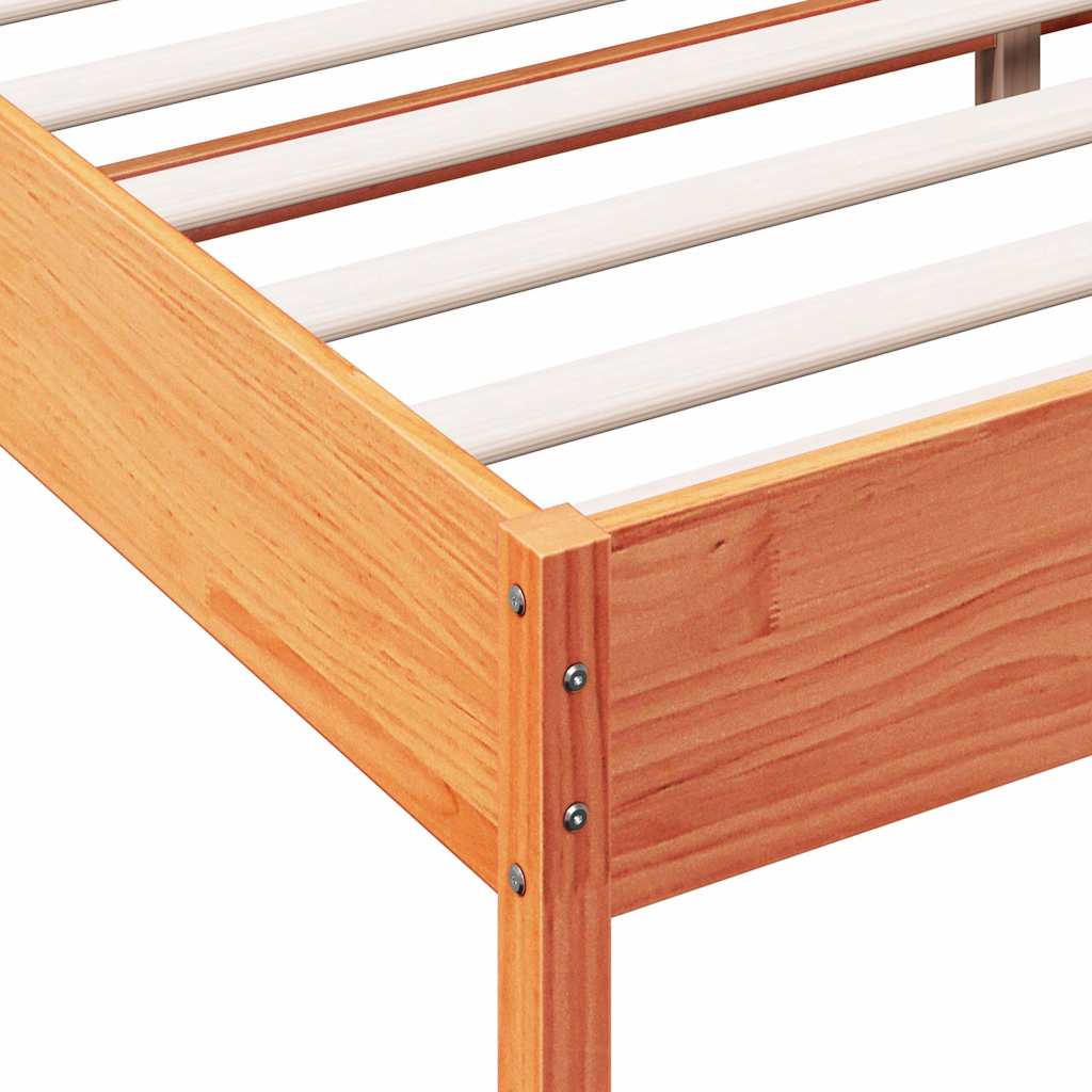 Bed Frame without Mattress Wax Brown 180x200 cm Super King Solid Wood Pine