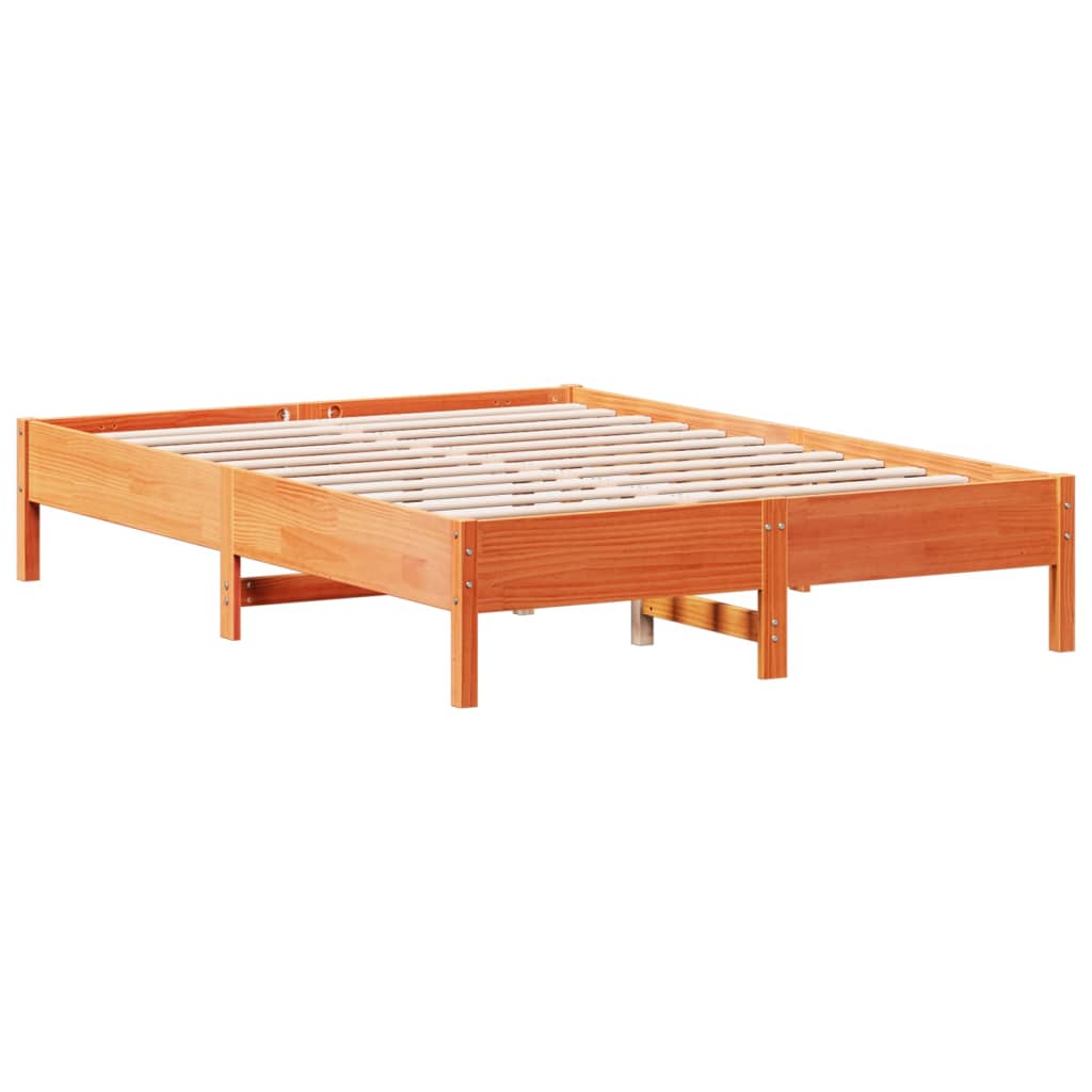 vidaXL Bed Frame without Mattress Wax Brown 160x200 cm Solid Wood Pine