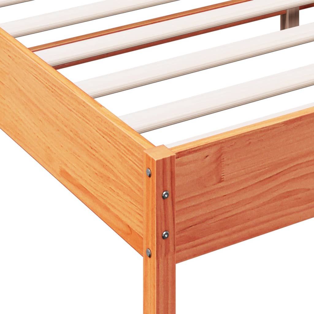 vidaXL Bed Frame without Mattress Wax Brown 150x200 cm King Size Solid Wood Pine